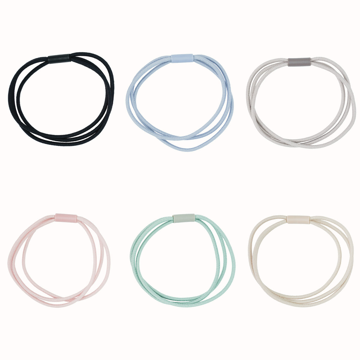 3 Stringed Hair Tie( Multicoloured Set Of 6)