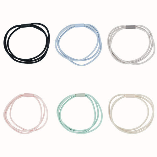 3 Stringed Hair Tie( Multicoloured Set Of 6)