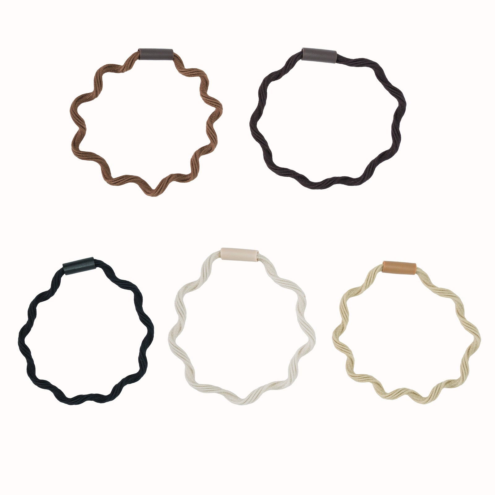Zig Zag Hair Ties( Multicoloured Set Of 5)