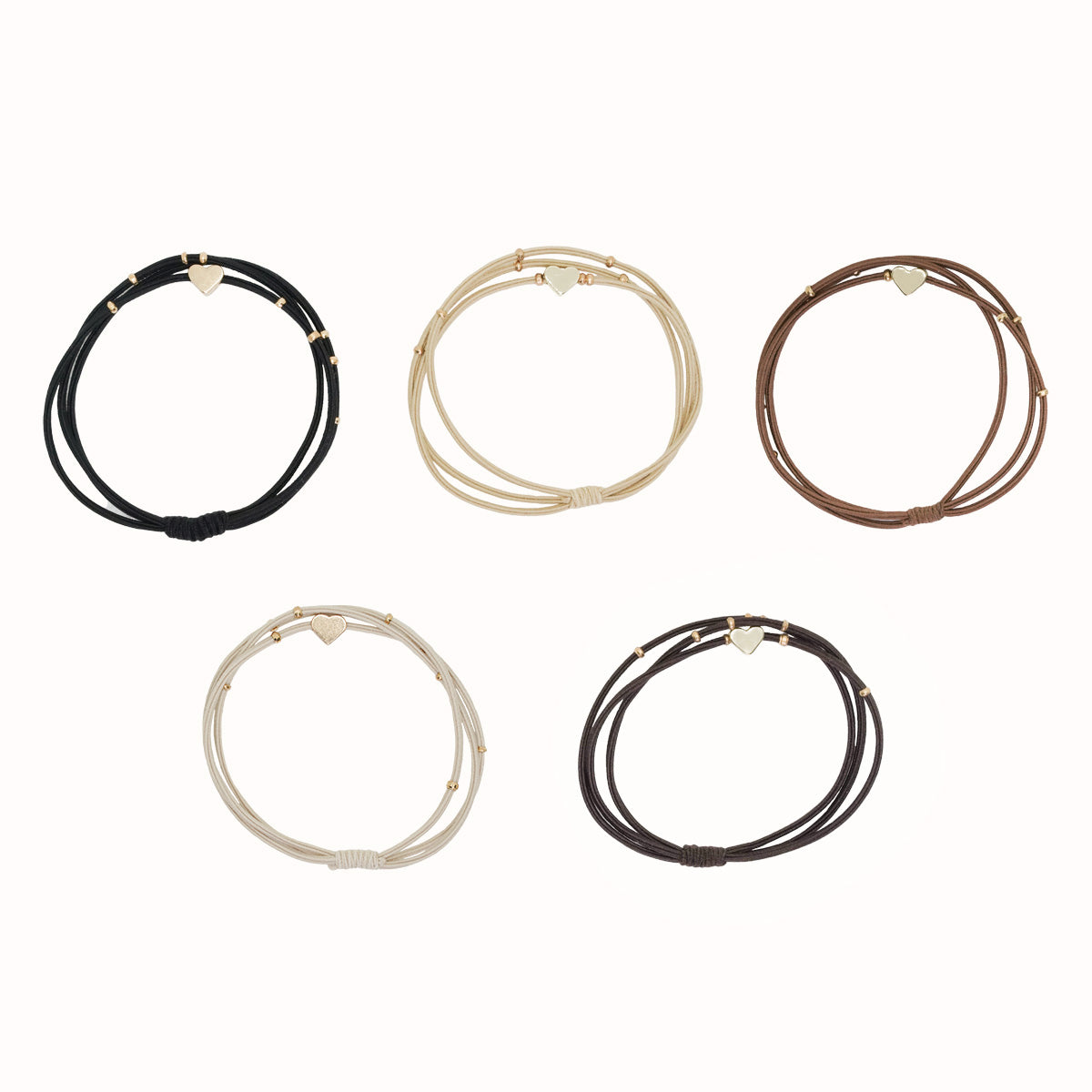 Florence Heart Hair Ties (Set of 5)