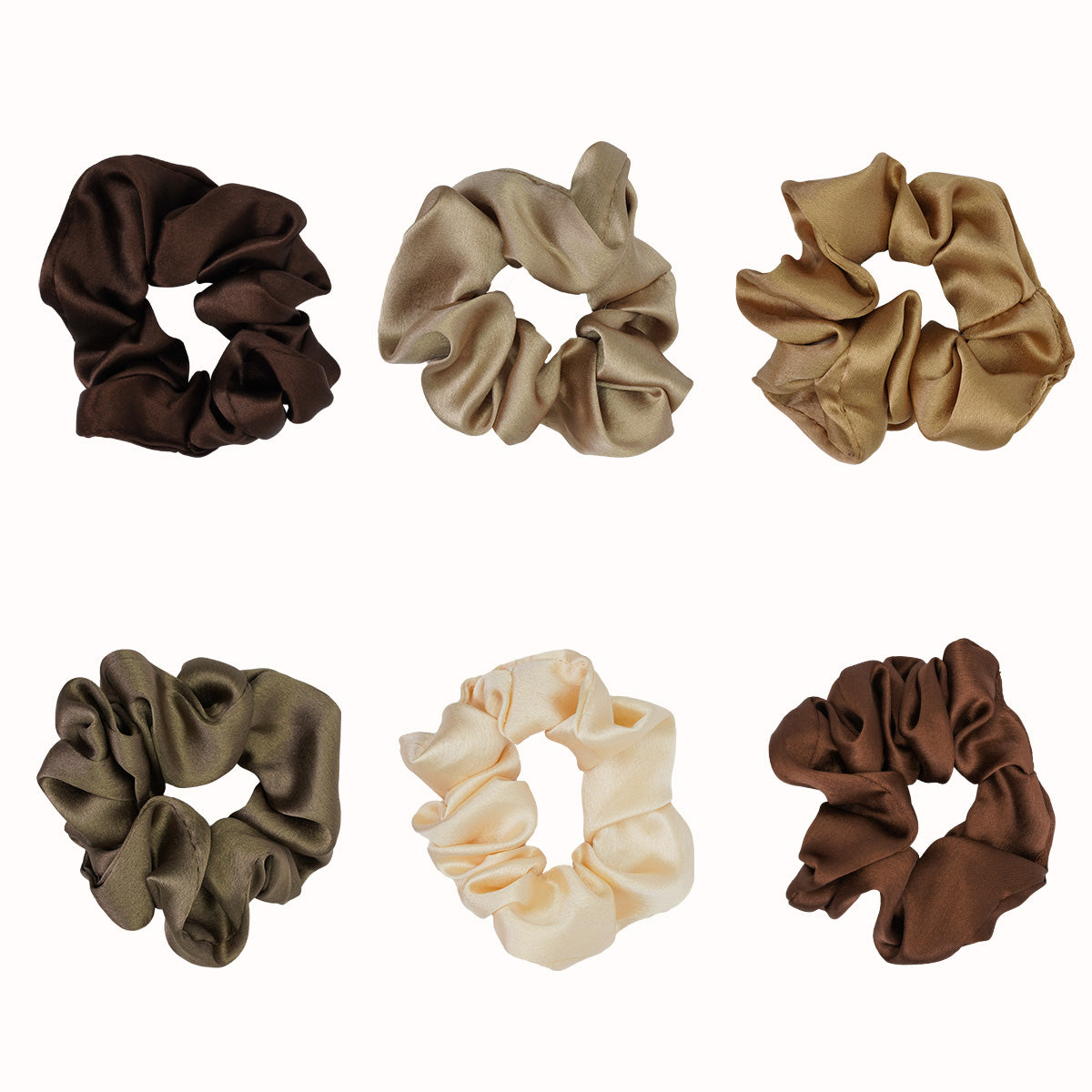 Savannah Small Satin Scrunchies (Set of 6)