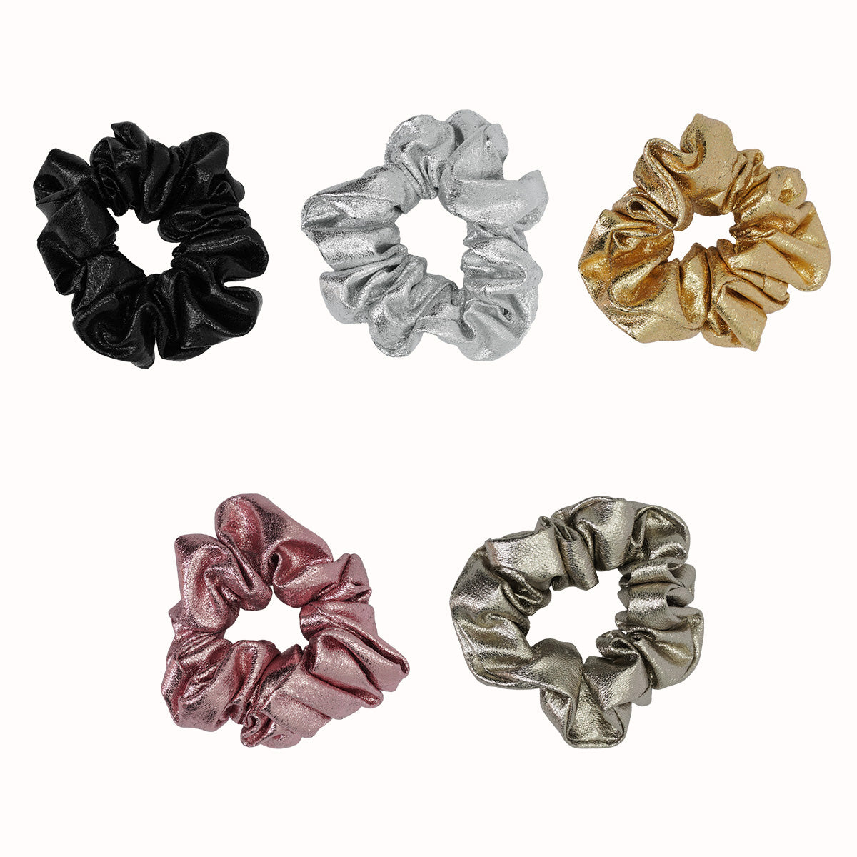 Misha Metallic Scrunchies (Set of 5)