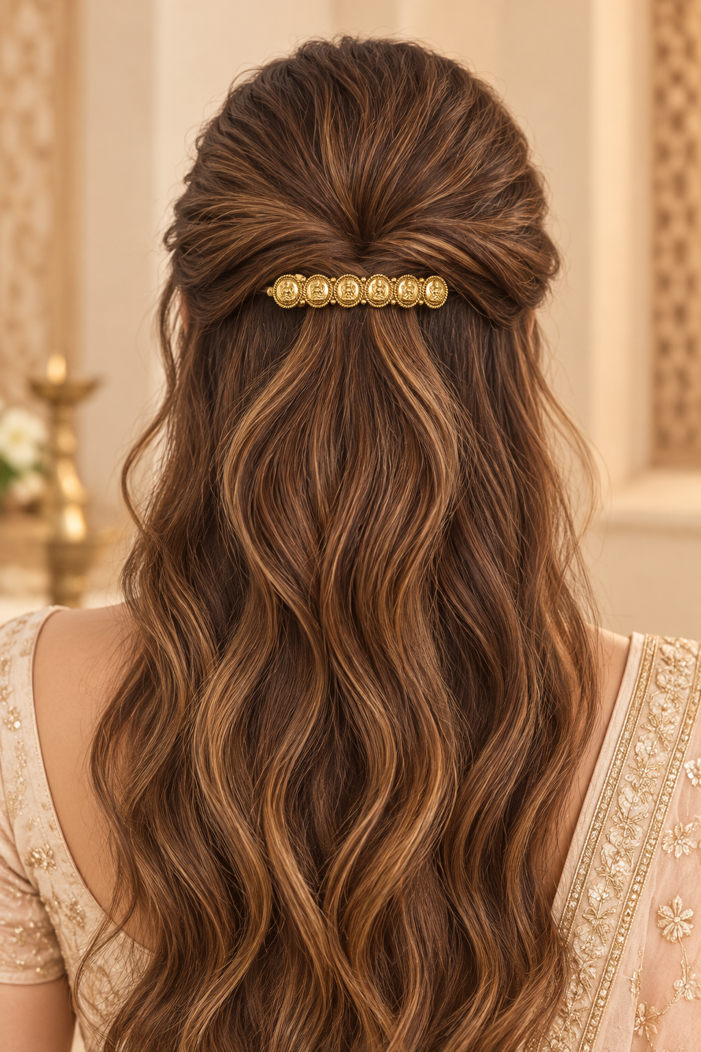Devi Coin Gold Hair Barrette